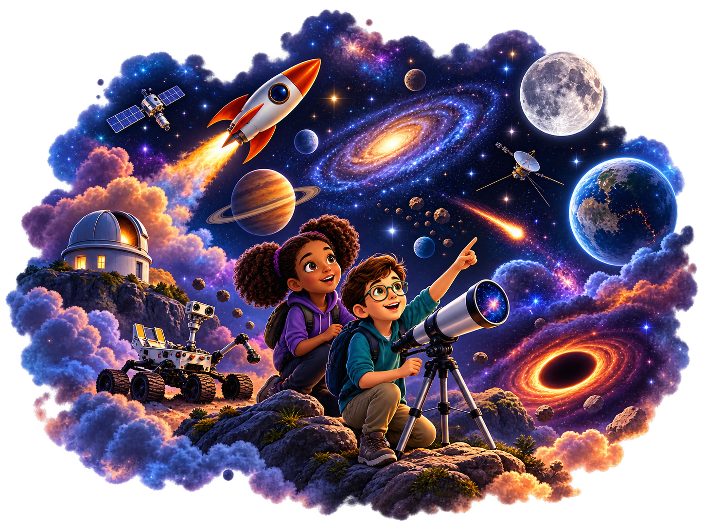 Astronomy and Space world illustration