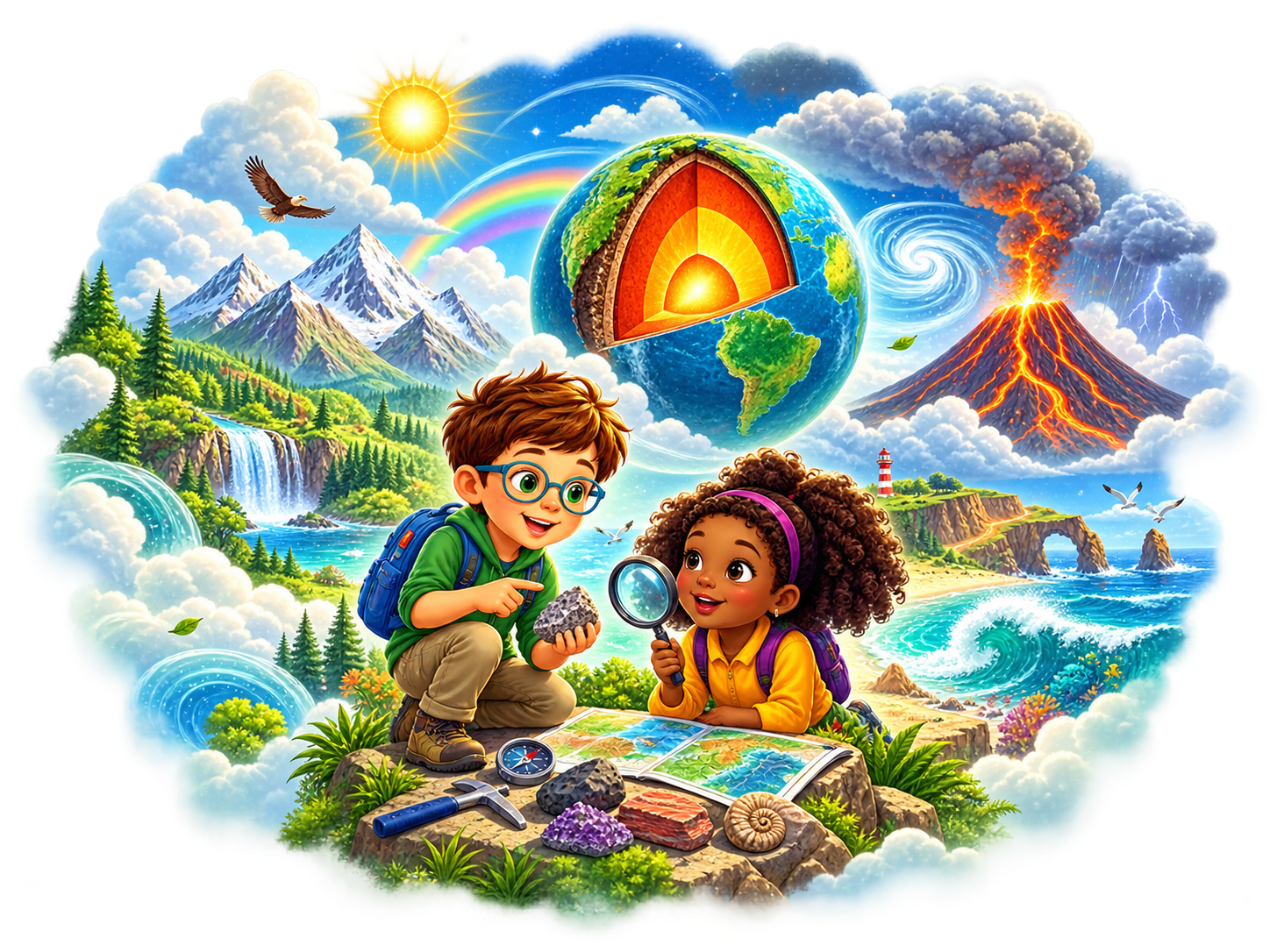 Earth Science and Geology world illustration